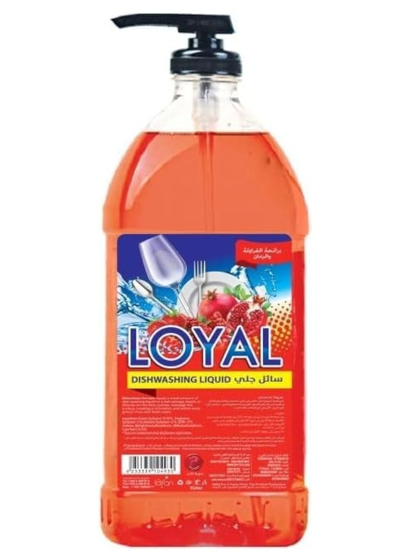 Loyal Dishwashing Liquid with Strawberry and Pomegranate Scent - 2 Liter, Red