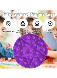 Y&D Push Pop Fidget Toy, Silicone Bubble Sensory Toy Simple Dimple, Autism Special Needs Stress Reliever, Playing Board Emotion Anxiety Relief Tool for Kids Adults (Pentagram Purple)  - Image 1