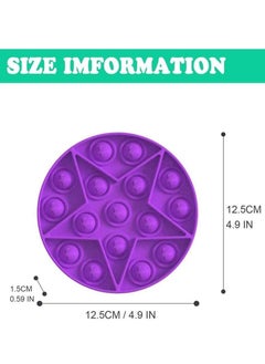 Y&D Push Pop Fidget Toy, Silicone Bubble Sensory Toy Simple Dimple, Autism Special Needs Stress Reliever, Playing Board Emotion Anxiety Relief Tool for Kids Adults (Pentagram Purple)  - Image 2