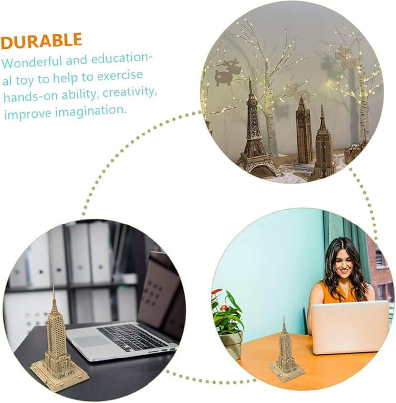 مجموعة بناء نموذج هندسة خشبية افعلها بنفسك لغز تعليمي إبداعي للأطفال - Image 3