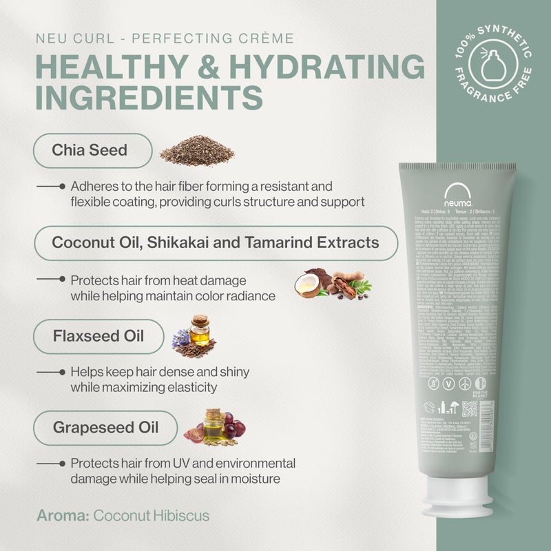 NEUMA Neu Curl Perfecting Creme 5.1 Fl. Oz. Curl Cream with Coconut Hibiscus Scent, Lightweight, Nourishing Curl Defining Cream, Curl Cream for Wavy Hair Anti Frizz Formula - Image 2