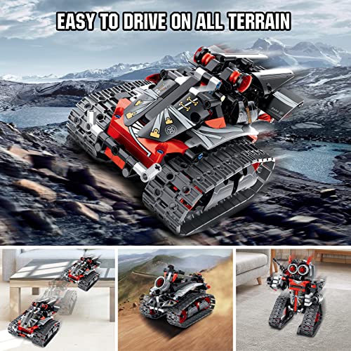 VINTOP 3in1 STEM Remote APP Controlled Coding Robot Building Kit for Boys 612 419 Pcs RC RobotTankCar Educational Building Blocks Toy Science Learning Engineering Gift for Kids - Image 5
