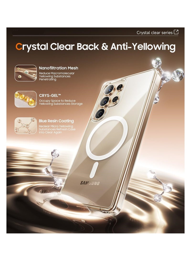 MagSafe Case Cover | Camera Protection | Hard Crystal Clear Back | Shockproof Bumper Case Cover for Samsung Galaxy S25 Ultra (Transparent) - Image 2