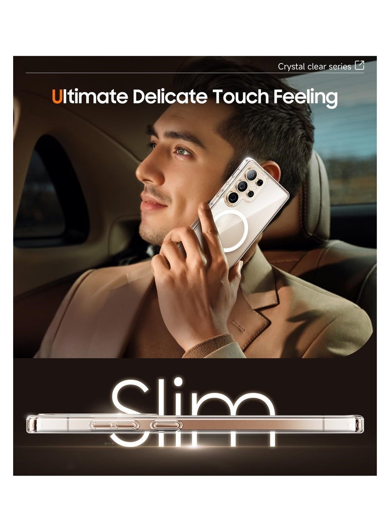 جراب شفاف مغناطيسي رفيع ممتص للصدمات خفيف الوزن ومتين [متوافق مع ماج سيف] [مغناطيس قوي] [لا يصفر] لموبايل سامسونج جالاكسي S25 ألترا - Image 5