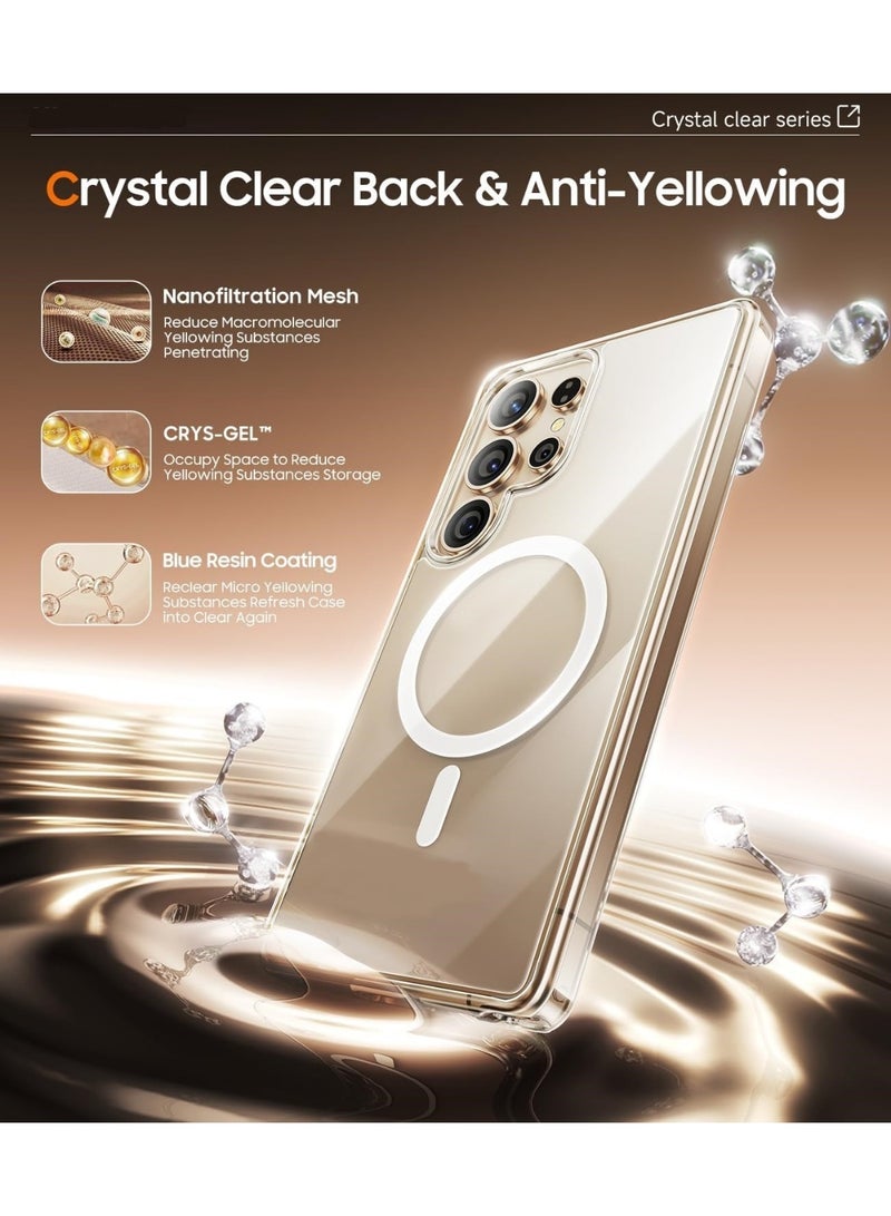 جراب شفاف مغناطيسي رفيع ممتص للصدمات خفيف الوزن ومتين [متوافق مع ماج سيف] [مغناطيس قوي] [لا يصفر] لموبايل سامسونج جالاكسي S25 ألترا - Image 2