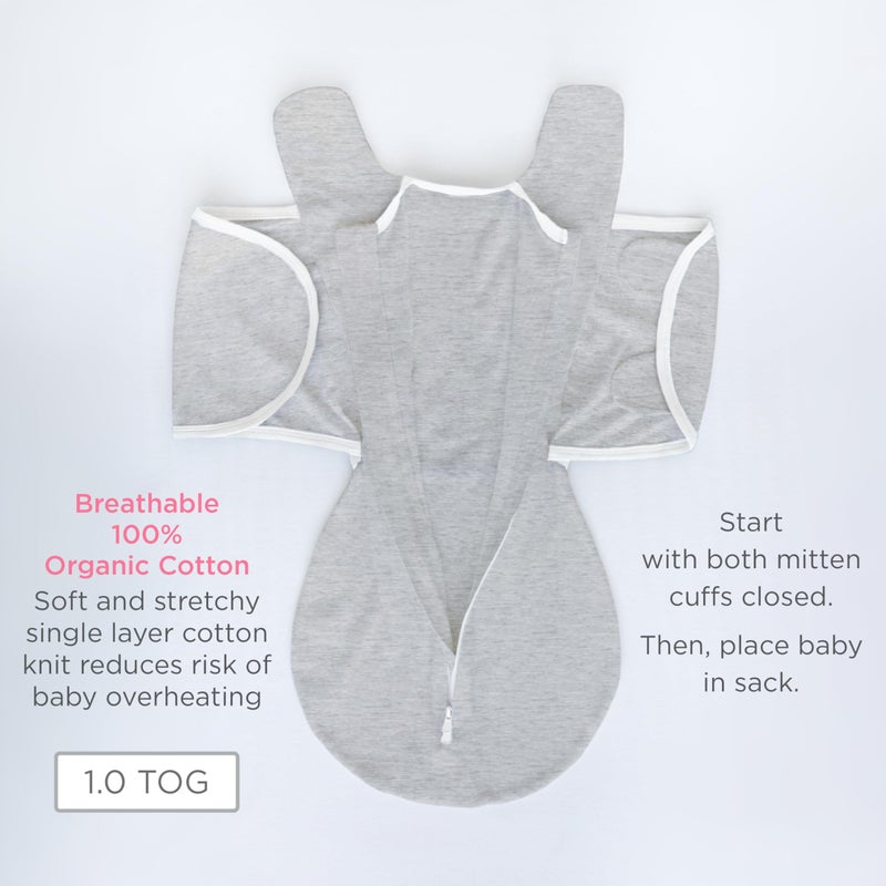 SwaddleDesigns Organic 6-Way Omni Swaddle Sack, Arms Up Swaddle for Newborn, More Options to Calm Startle Reflex, Improves Sleep, Small, 0-3 mo, 6-14 lbs, Sand Dollar - Image 5