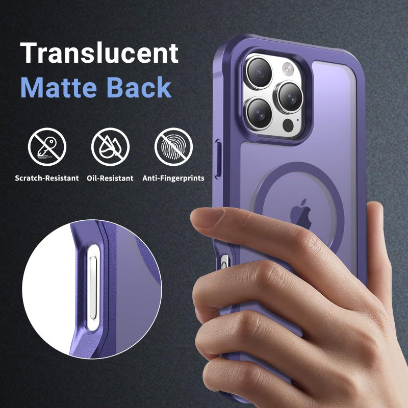 jaroco Magnetic for iPhone 16 Pro Max Case, [Compatible with MagSafe][Military Grade Drop Protection][Heavy Duty Protection][Non-Slip][Shockproof] 2-Layer Durable Bumper Phone Case 6.9''-Dark Purple - Image 5