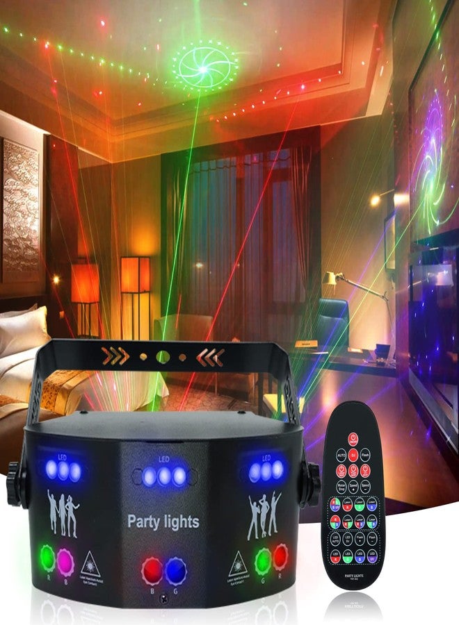 WEBUPAR Party Lights, RGB 15 Eyes Disco Lights, Strobe Stage Light Sound Activated Led Projector with Remote Control, Portable DJ Light for Party Bar Christmas Birthday Wedding - Image 1