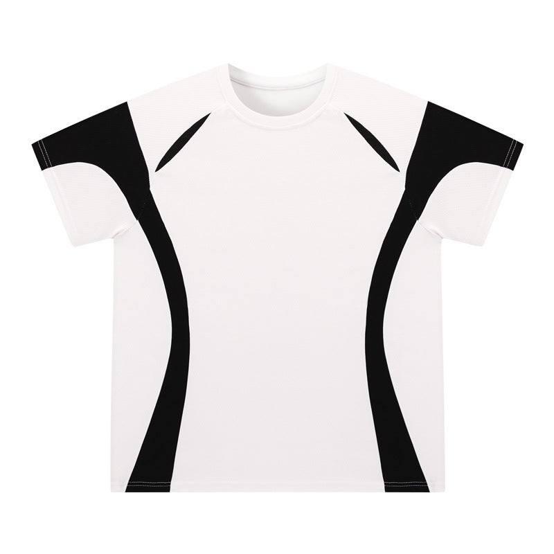 American Retro Contrast Color Stitching Jersey Thin Short-Sleeved T-Shirt Adult Children All-Match Sports Leisure T-Shirt Motorcycle Top - Image 1