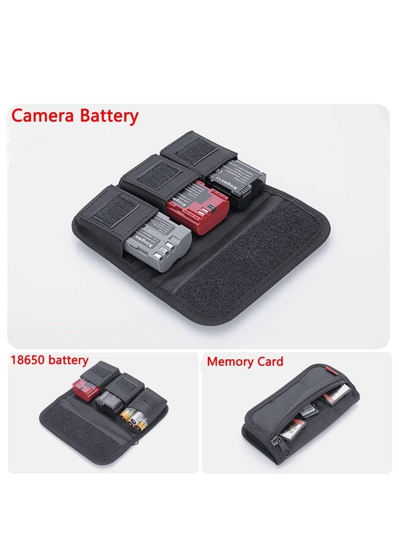 SYOSI Small DSLR Camera Battery Bag Pouch Holder Case Camera Battery Waist Bag Suitable for AA Battery and SD Card Holder Memory Card Case - Image 2