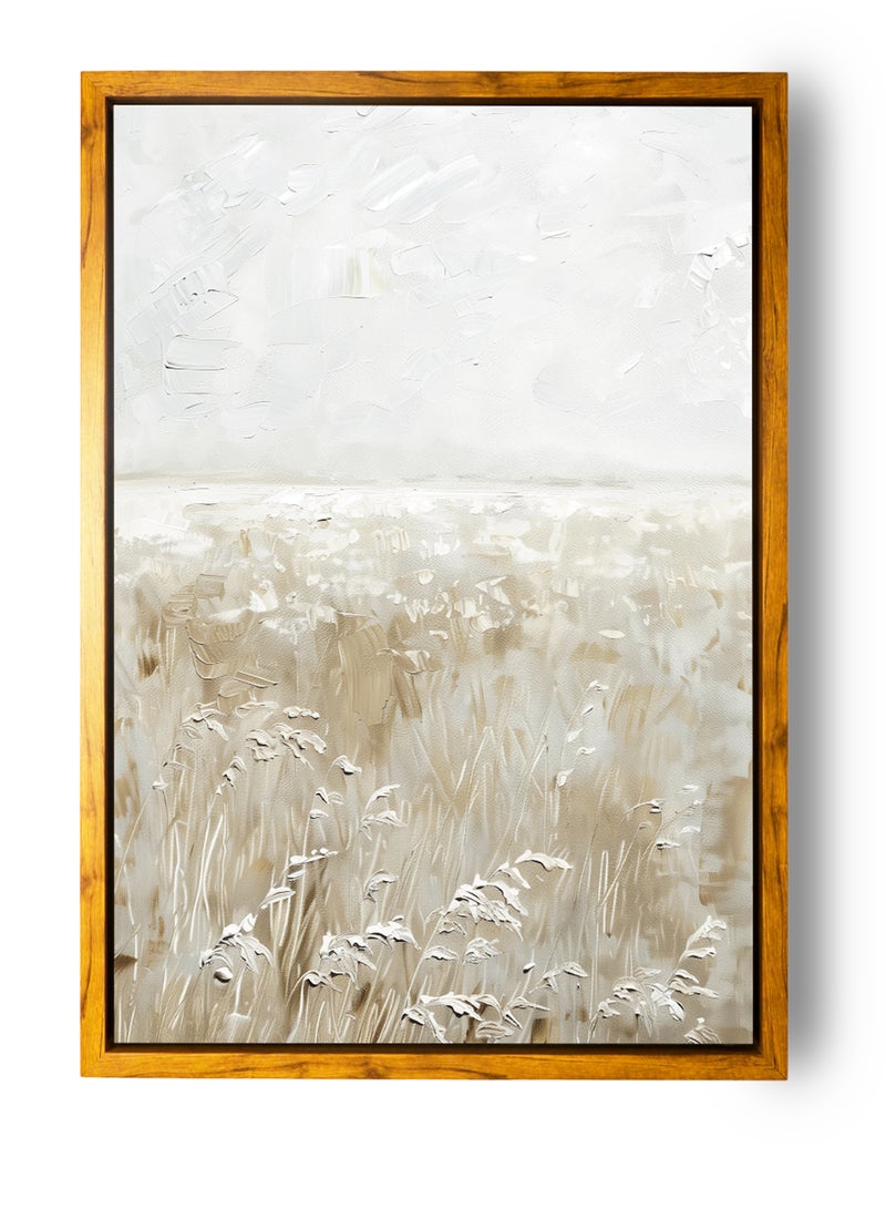 LOWHA Canvas Wall Art Stretched Over Wooden Frame with Wooden Color Floating Frame and Vintage Style Oil Painting  - Image 5