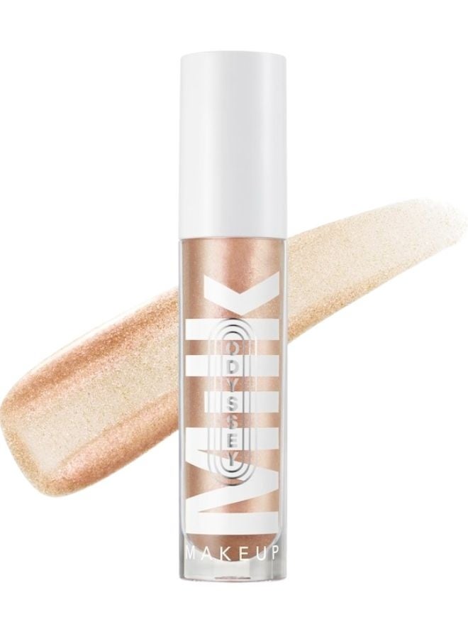 ميلك ميكب ملمع شفاه زيتي مرطب غير لزج من ميلك ميك أب أوديسي - إكسبيرينس (لون ذهبي وردي لامع) 6.5 مل - زيت مرطب للشفاه نباتي - Image 1