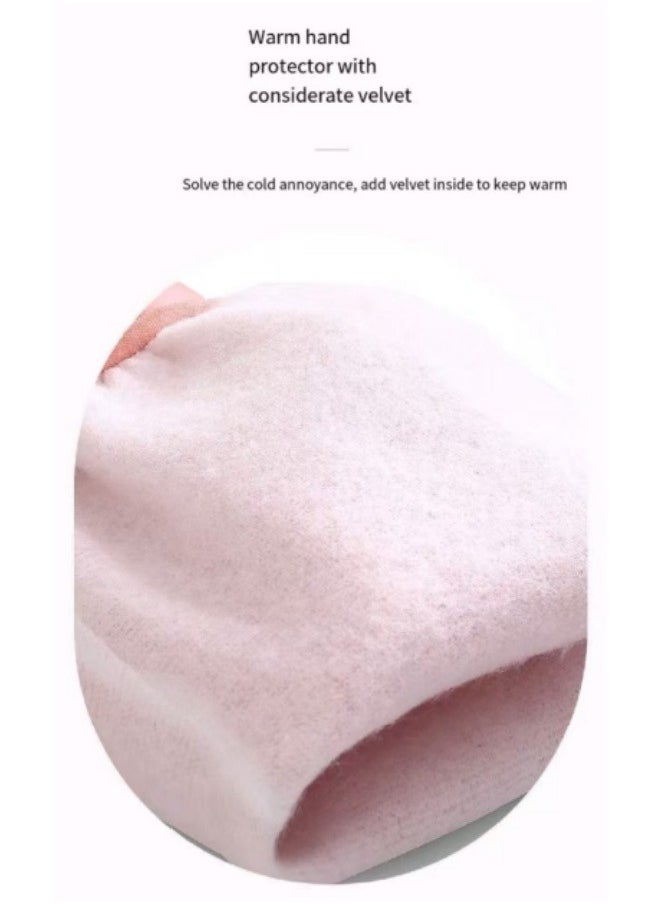 Generic Household Dishwashing Gloves Plus Velvet Thick Waterproof Durable Cleaning Gloves Kitchen Cleaning Gloves Pink  - Image 3
