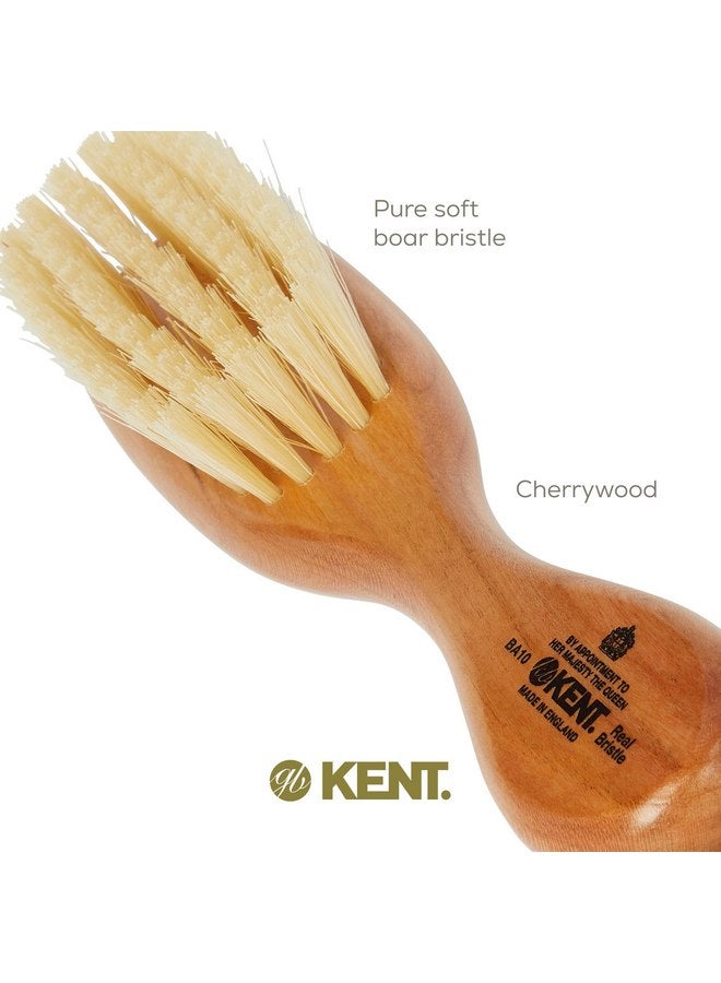 KENT Kent BA10 Newborn Baby Hair Brush with Soft 100% Pure White Natural Bristle, Cradle Cap Hairbrush for Infant, Toddler and Kids with Cherrywood Base. Encourages Growth and Shine, Made in England - Image 5