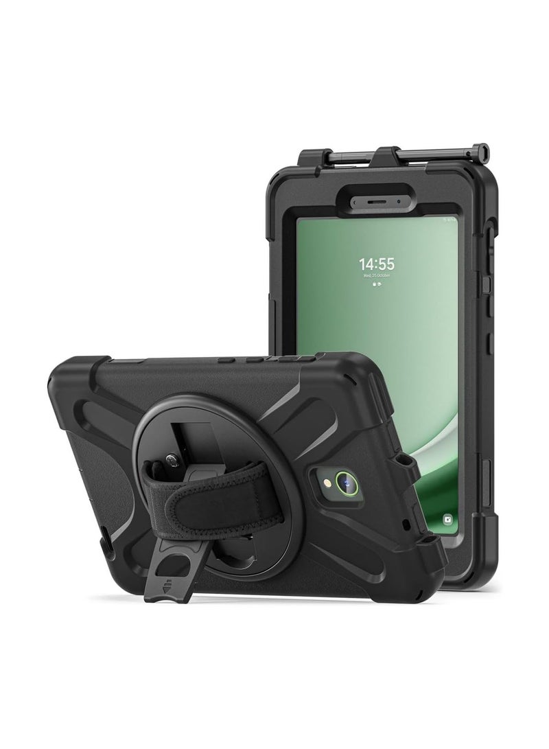general Protective Case for Galaxy Tab Active 5 2024 / Active 3 2020 8.0-inch, Full Body Rugged Drop Proof Hybrid Shockproof Case with 360° Rotating Stand and Hand Strap 