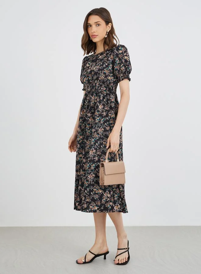 Take Two Take Two Women Multi Floral Print A-Line Midi Dress