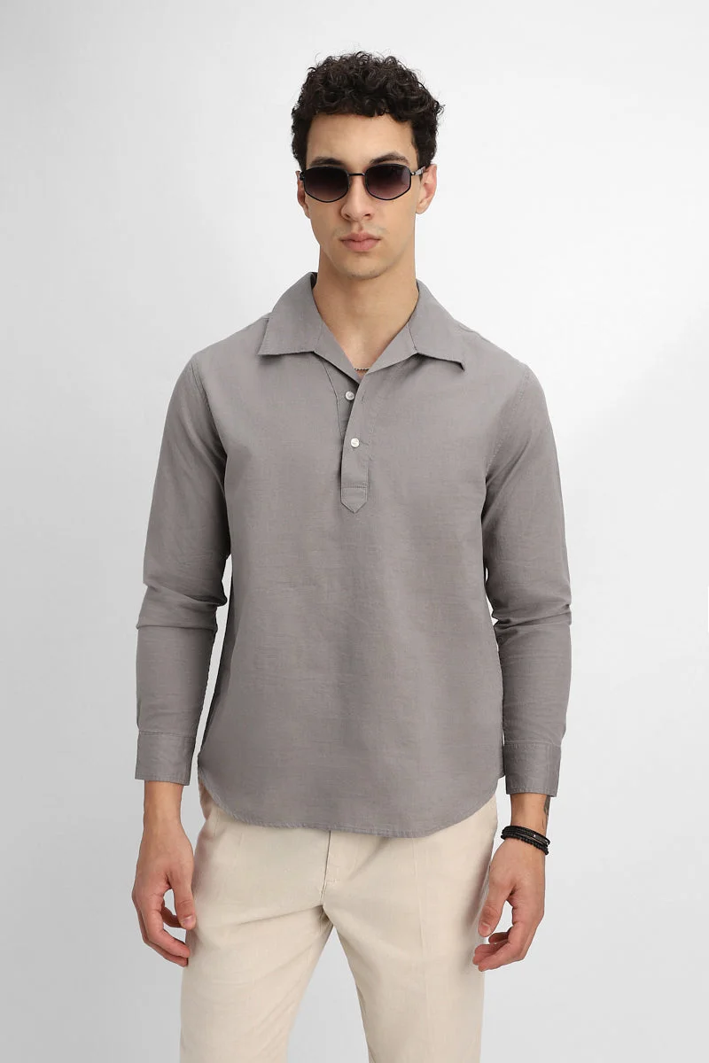 SNITCH Linen Blend Popover Shirt