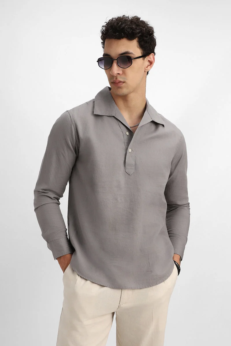 SNITCH Linen Blend Popover Shirt