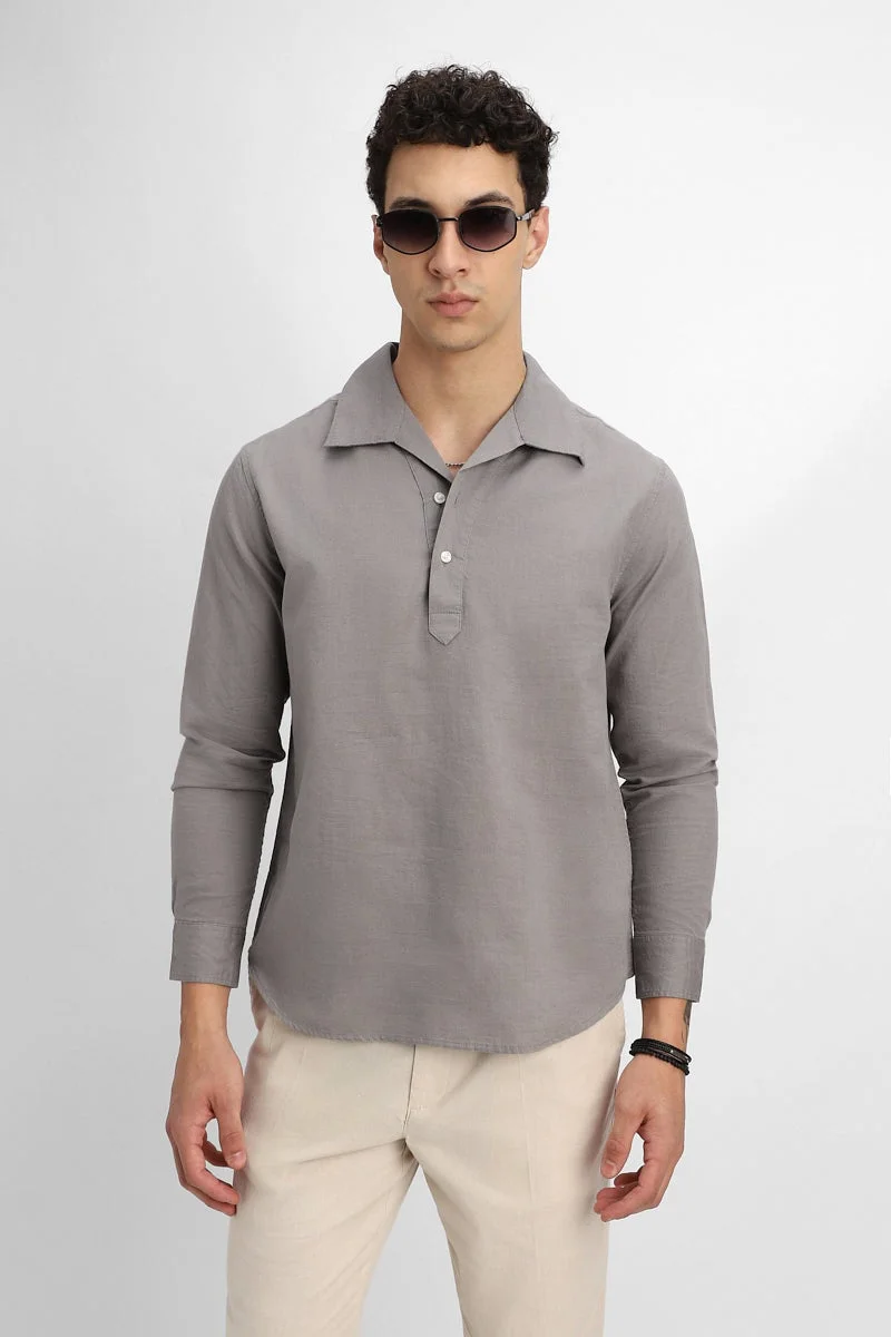SNITCH Linen Blend Popover Shirt