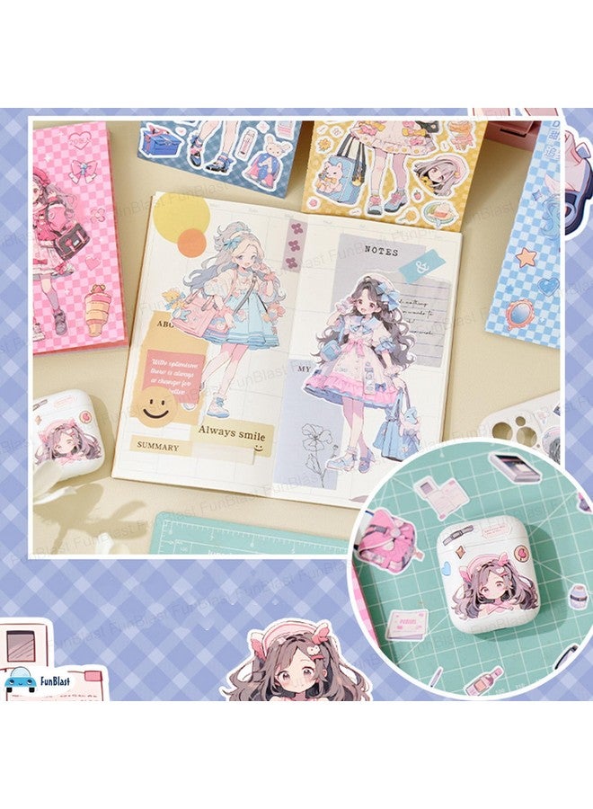 FunBlast Kawaii Stickers Book - 20 Sheets/400 Stickers, Japanese Style Decorative Stickers, Self-Adhesive Kawaii Sticker, Cartoon Theme Sticker for Girls (Peach) - Image 4
