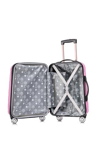 Rockland Melbourne Hardside 2 Piece Expandable Spinner Wheel Luggage Set, Carry-On 20" and Tote 14", Pink - Image 3