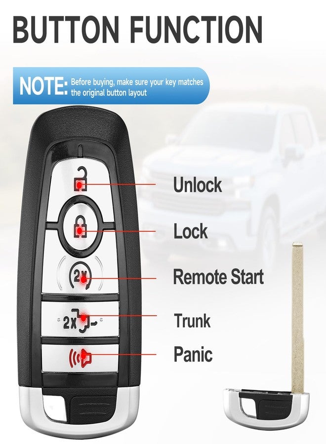 LYFUCESS Smart Proximity Key Fob Replacement Fits for Ford F150/F-150 2018-2022 F250/F-250 F350/F-350 2017-2022 F450/F550 F-150 Raptor 2019-2022 Bronco 2021 Keyless Entry Remote Start Control 902 Mhz - Image 5