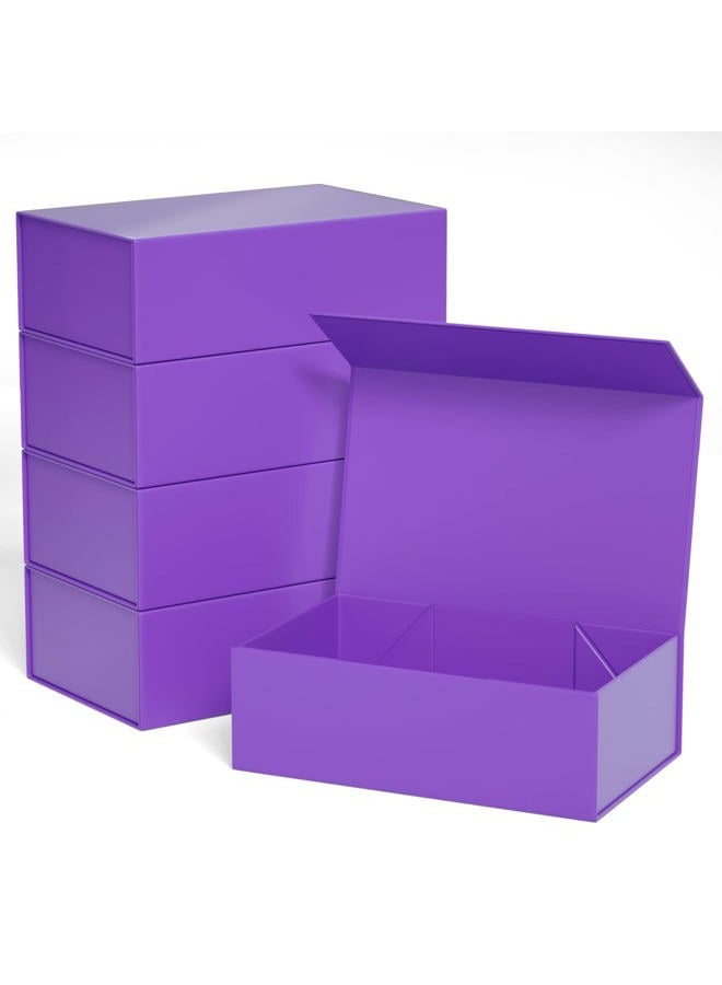 ROSTELACK Purple Gift Boxes 10"x6"x3" with Magnetic Closure Lid Gift Boxes for Presents,Bridesmaid Gifts Box,Cute Box,Luxury for Gift Packaging, Magnetic Gift Box for Wrapping Gifts (Purple/5PCS) - Image 1