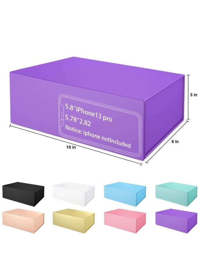 ROSTELACK Purple Gift Boxes 10"x6"x3" with Magnetic Closure Lid Gift Boxes for Presents,Bridesmaid Gifts Box,Cute Box,Luxury for Gift Packaging, Magnetic Gift Box for Wrapping Gifts (Purple/5PCS) - Image 2