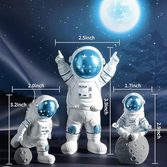 CANIPHA 22Pcs Space Cake Topper,Space Cupcake Toppers Astronaut Figurine Birthday Outer Space Themed Party Decorations Supplies Planet Rocket Pearl Balls and Star DIY Cake Toppers - Image 5