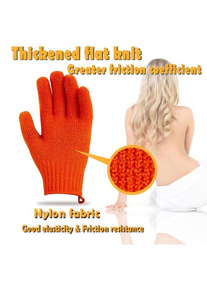 MIG4U Exfoliating Shower Gloves for Bath, Premium Nylon Body Wash Bathing Gloves for Men Women Spa, Massage and Skin Scrub, Dead Skin Remover with Hanging Loop, Orange, Regular Size - Image 5