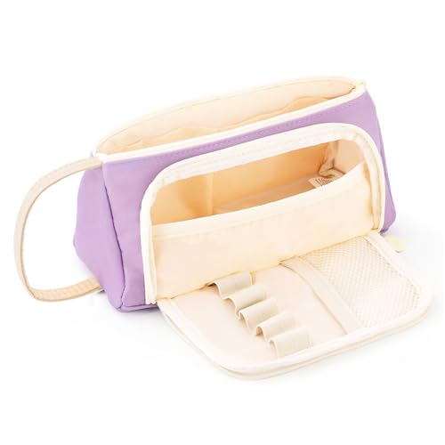 FunBlast Pouch for Girls - Multipurpose Zipper Pouch for Kids & Adults, Stationary Organizer Bag, Makeup Pouch, Cosmetic Pouches, Toiletry Bag, Water Resistance Pouches for Travel Accessories (Purple) - Image 1