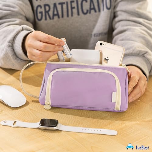 FunBlast Pouch for Girls - Multipurpose Zipper Pouch for Kids & Adults, Stationary Organizer Bag, Makeup Pouch, Cosmetic Pouches, Toiletry Bag, Water Resistance Pouches for Travel Accessories (Purple) - Image 5