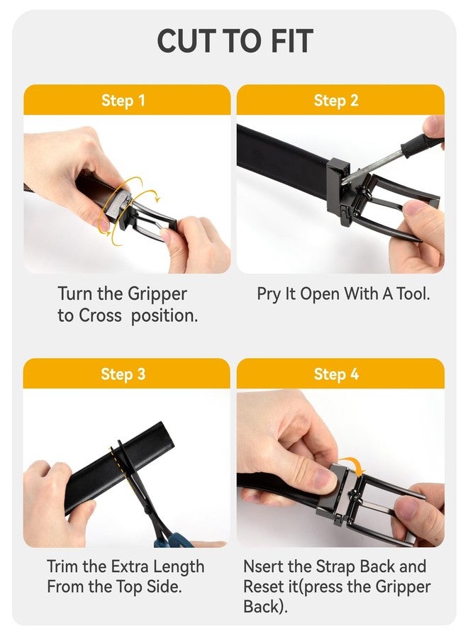 تشاورين حزام رجالي قابل للعكس من تشاورين - قطعة واحدة - حزام جلدي رجالي مناسب للسراويل الرسمية - حزام واحد، لونان - Image 5