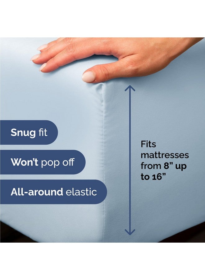 CGK Unlimited King 6 Piece Sheet Set - Comfy, Breathable & Cooling - Hotel Luxury Bedding for Women, Men, Kids & Teens - 1 Flat & 1 Fitted Sheet & 4 Pillowcases w/ Deep Pockets - Soft and Wrinkle Free - Sky Blue  - Image 3