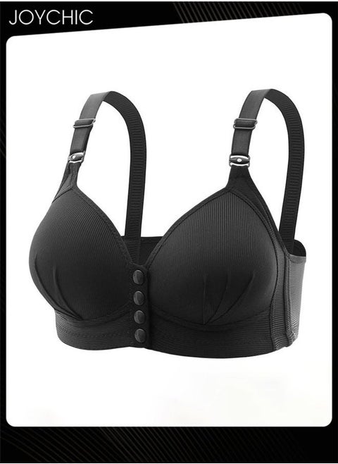 Women Soft Comfortable Push Up Bra Front Fastening Seamless Bralettes with Adjustable Straps Wireless Stretch