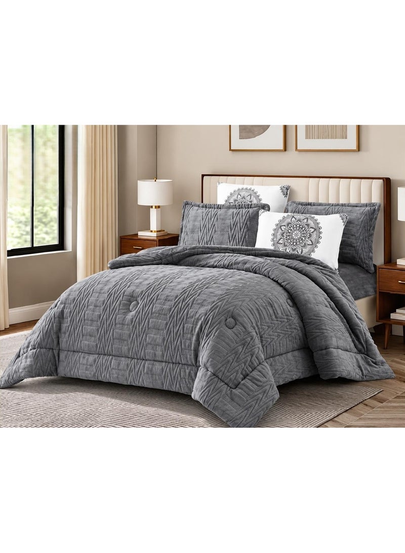 Luxury 6-piece winter comforter set for a double bed, with heavy filling (230×250 cm)