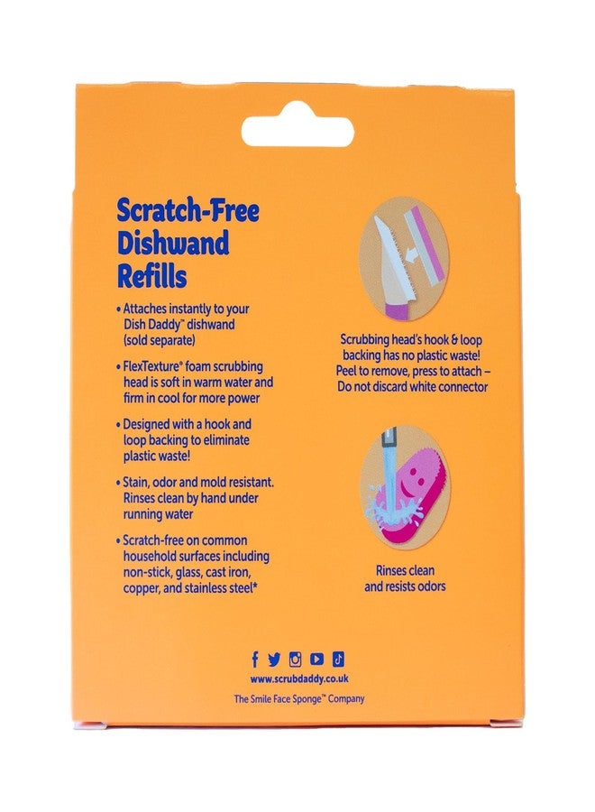 Scrub Daddy رؤوس استبدال فرشاة تنظيف سكراب دادي، فرشاة توزيع الصابون، إسفنجات غسيل بتغيير القوام، رؤوس إسفنج دادي القابلة للفصل، عبوة 2 باللون الوردي - Image 3