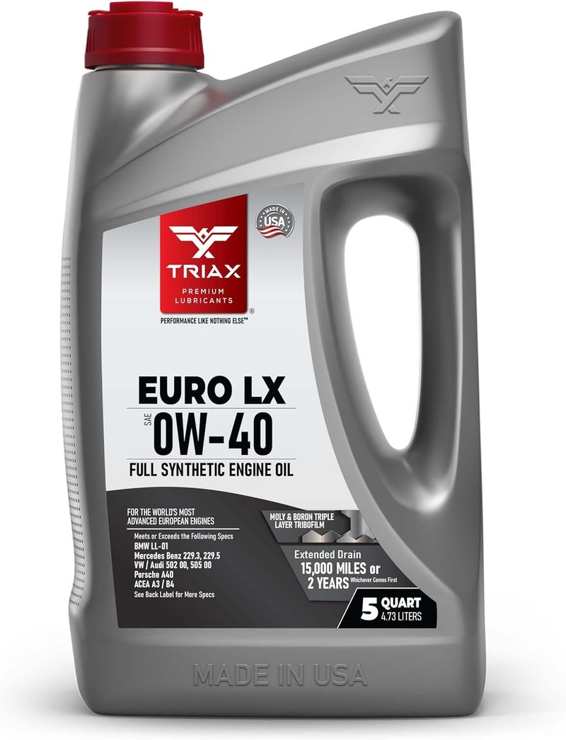 Triax Euro LX 0W-40 Full Synthetic Engine Oil - 5 Quart - Image 1