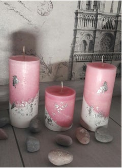 Generic Decorative Candle Set with Handmade Gold Papers / 2 pcs  - Image 2