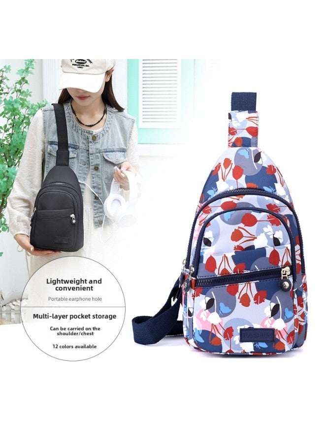 Chest Bag Women's Nylon Shoulder Messenger Bag Waist Bag Casual Versatile Sports Small Backpack Chest Bag Wholesale-Color:Colorful Mine  - Image 3