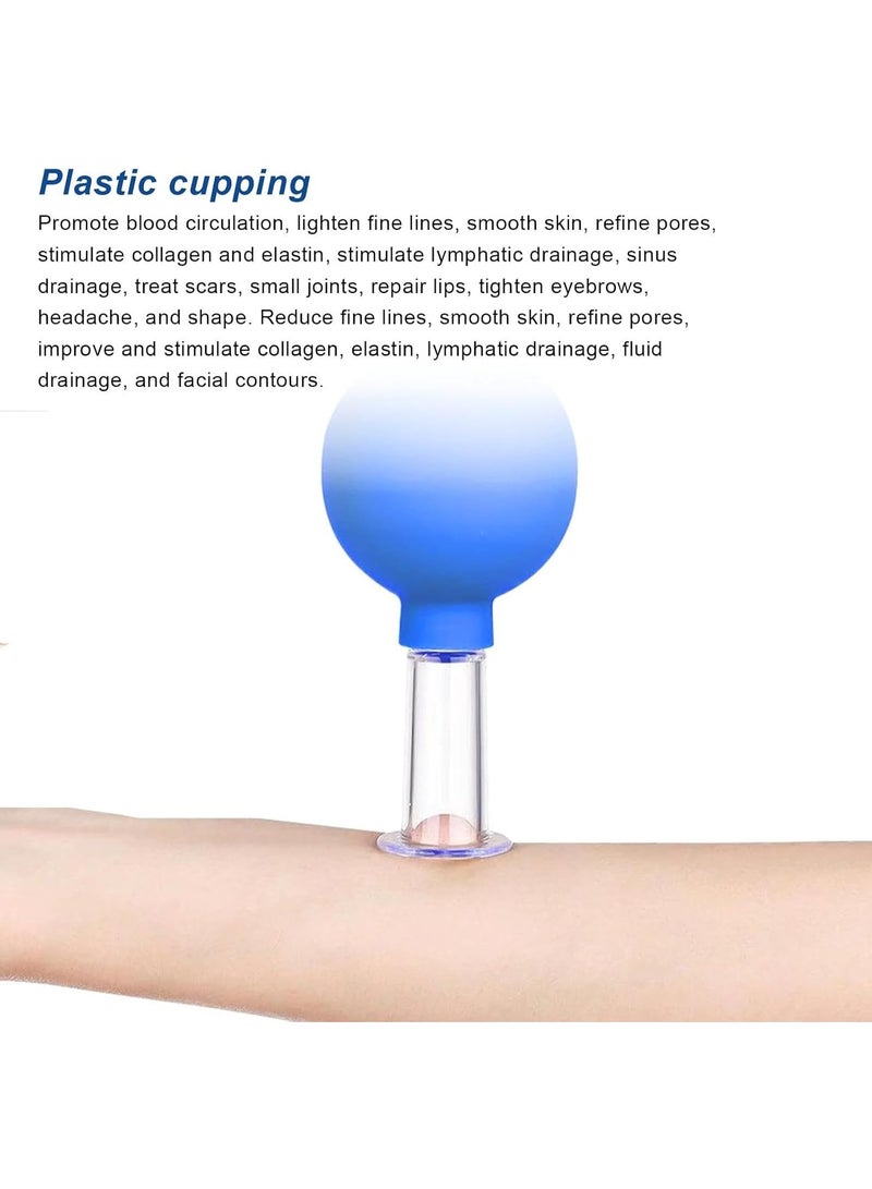 Glass Massage Cups Set, 4-Piece Facial and Body Cupping Cups with Silicone Suction Balls for Face, Neck, Back, Legs and Massage - Image 3