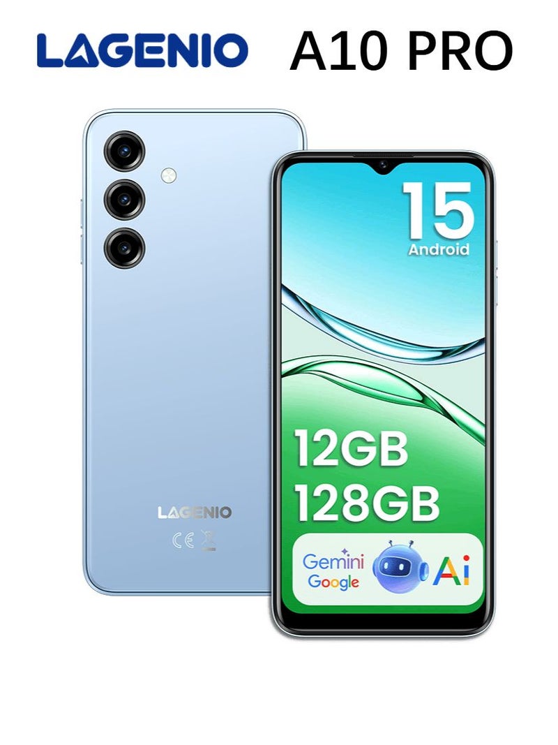 لاجينيو هاتف ذكي Lagenio A10 PRO Smartphone, Unisoc SC9863A1, 6.52-inch HD+ 90Hz Display, 4GB RAM + 128GB Rom, Blue - Image 1