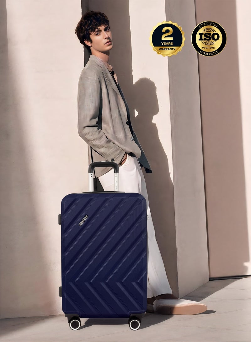 PARAJOHN Large 28-Inch ABS Material Lightweight Hardshell Luggage Trolley | 3.8kg Durable Hardsided Spinner Trolley Suitcase Navy Blue - Image 3