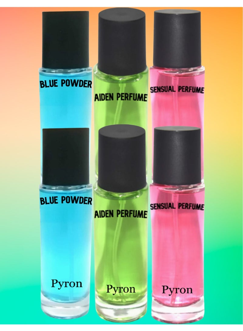 بيرون مجموعة العطور تحتوي على 2 من عطر بلو بودر 2 من عطر ايدن و 2 من عطر سنشوال 30 مل EDP - Image 1