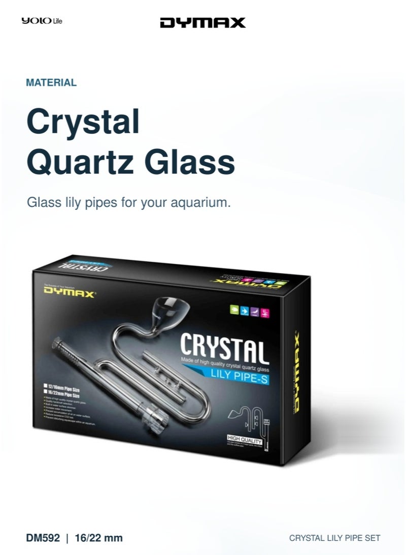 Dymax Crystal Lily Pipe-S Inflow & Outflow Set 16/22mm, Glass Aquarium Filter Pipe, Water Skimmer Set for Aquascaping, Planted Tanks, Fish Tanks - Image 2
