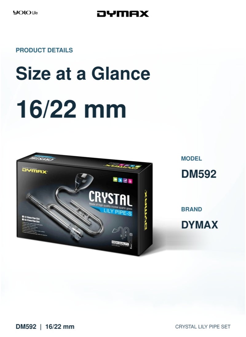 Dymax Crystal Lily Pipe-S Inflow & Outflow Set 16/22mm, Glass Aquarium Filter Pipe, Water Skimmer Set for Aquascaping, Planted Tanks, Fish Tanks - Image 5