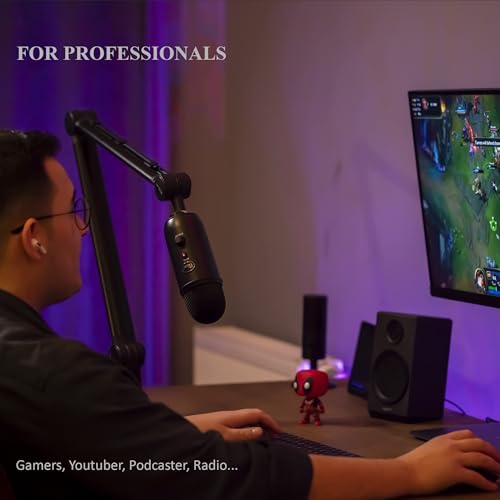 i-XTECH IXTECH Microphone Boom Arm with Desk Mount, 360° Rotatable, Adjustable and Foldable Scissor Mounting for Podcast, Video Gaming, Radio and Studio Audio, Sturdy and Universal - Elegance Model - Image 3