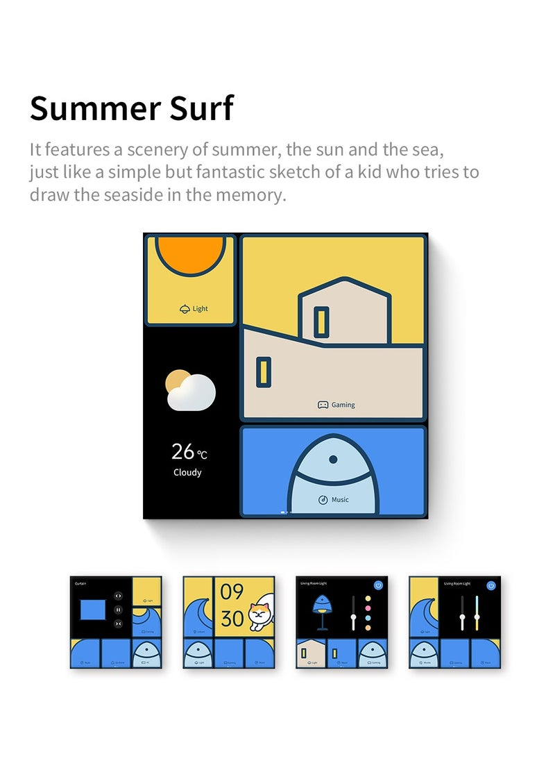 Aqara - Smart Magic Switch S1E Global Version Touch Control 4 Full LED Timer Calendar Power Statistics Scene Setting Remote Work with Homekit Aqara APP - Image 1