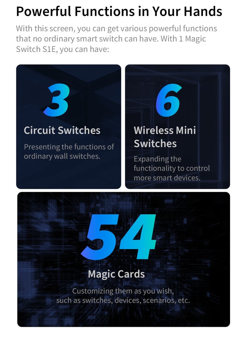 Aqara - Smart Magic Switch S1E Global Version Touch Control 4 Full LED Timer Calendar Power Statistics Scene Setting Remote Work with Homekit Aqara APP - Image 1