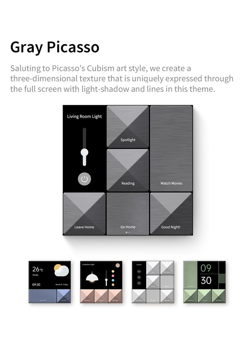 Aqara - Smart Magic Switch S1E Global Version Touch Control 4 Full LED Timer Calendar Power Statistics Scene Setting Remote Work with Homekit Aqara APP - Image 1